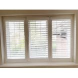 1 x Hardwood Timber Double Glazed Leaded 3-Pane Window Frame fitted with Shutter Blinds