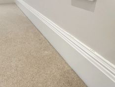 Approximately 20-Metres of Painted Timber Wooden Skirting Boards, In White