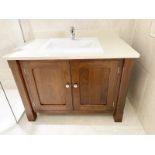 1 x Bespoke Luxury Marble-topped 2-Door Solid Wood Double Vanity Unit with Villeroy+Boch Basin & Tap