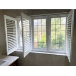 1 x Hardwood Timber Double Glazed Leaded 3-Pane Window Frame fitted with Shutter Blinds