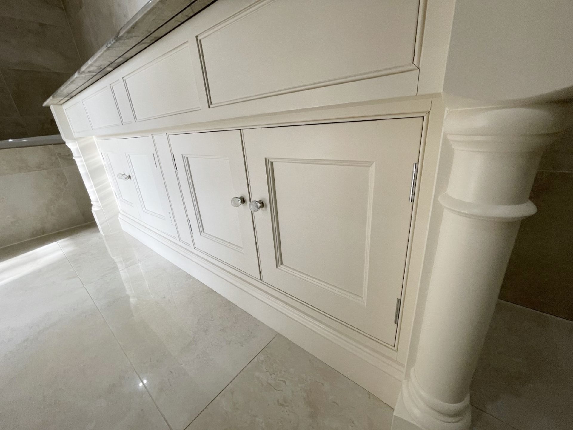 1 x Bespoke Marble-topped Solid Wood Double Vanity Unit with 2 x Villeroy & Boch Basins + Taps - Image 11 of 33