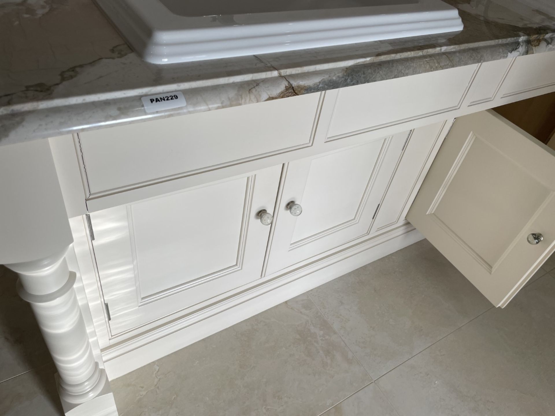 1 x Bespoke Marble-topped Solid Wood Double Vanity Unit with 2 x Villeroy & Boch Basins + Taps - Image 28 of 33