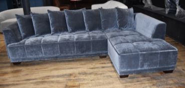 1 x Luxury Bespoke Handcrafted Right-Handed L-Shaped Lounge Sofa Richly Upholstered in a Premium