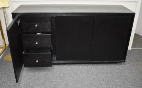 1 x Contemporary 3-Door Storage Unit in Wenge - Recently Removed from a Luxury Furniture Retailer -