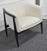 1 x Designer Brand Malbis Curved Back Chair in a Neutral Linen Fabric - Original Price £972.00