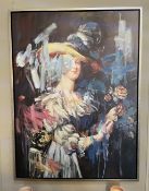 1 x Designer Brand Colourful Contemporary Framed Picture of a Victorial Lady - Original RRP £175.00