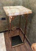 1 x Tall Rustic Wooden Topped Display Table - Recently Removed from a Luxury Furniture Retailer