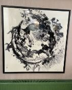 1 x Designer Brand Large Black and Cream Abstract Framed Picture - Original Price £395.00
