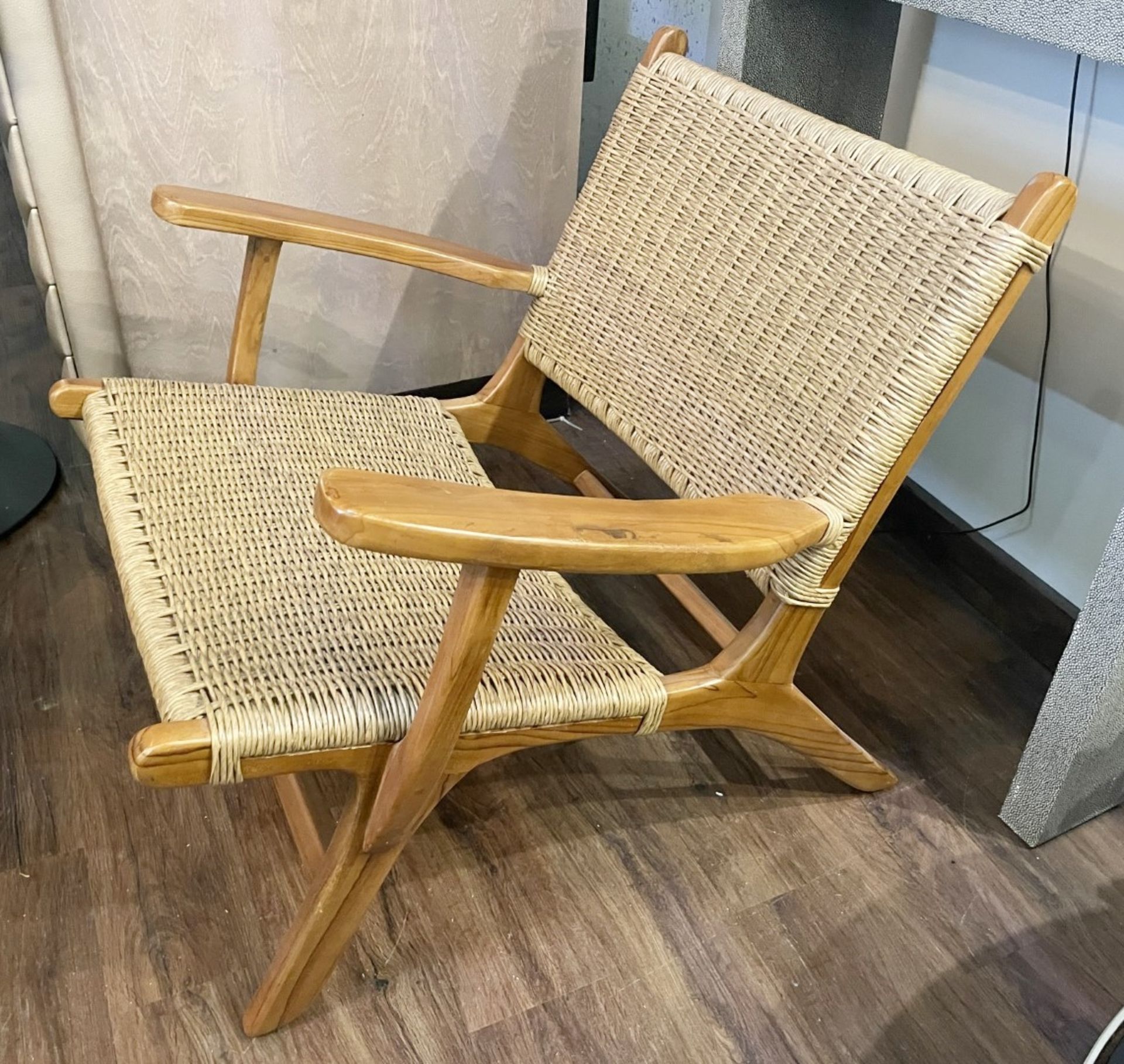 1 x 'Sloane' Stylish Rattan Occasional Chair - Image 2 of 10