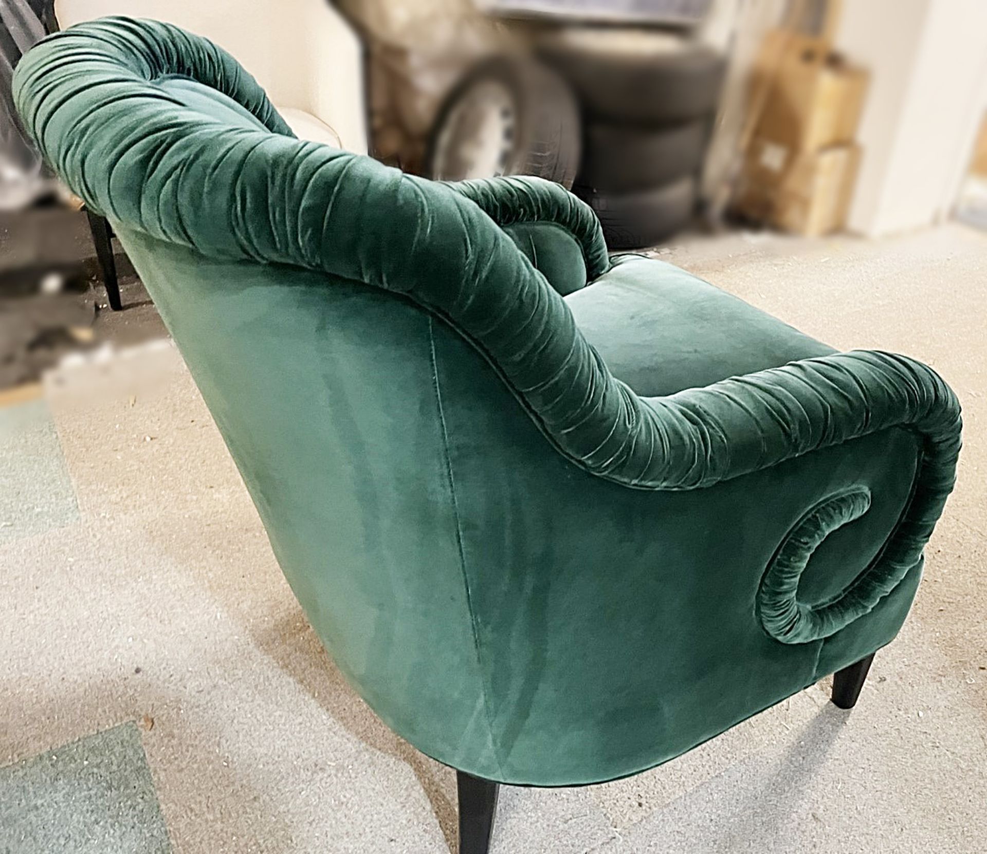 1 x Sumptuous Luxury Deep Green Velvet Upholstered Armchair - Original RRP £1,495 - Image 3 of 7