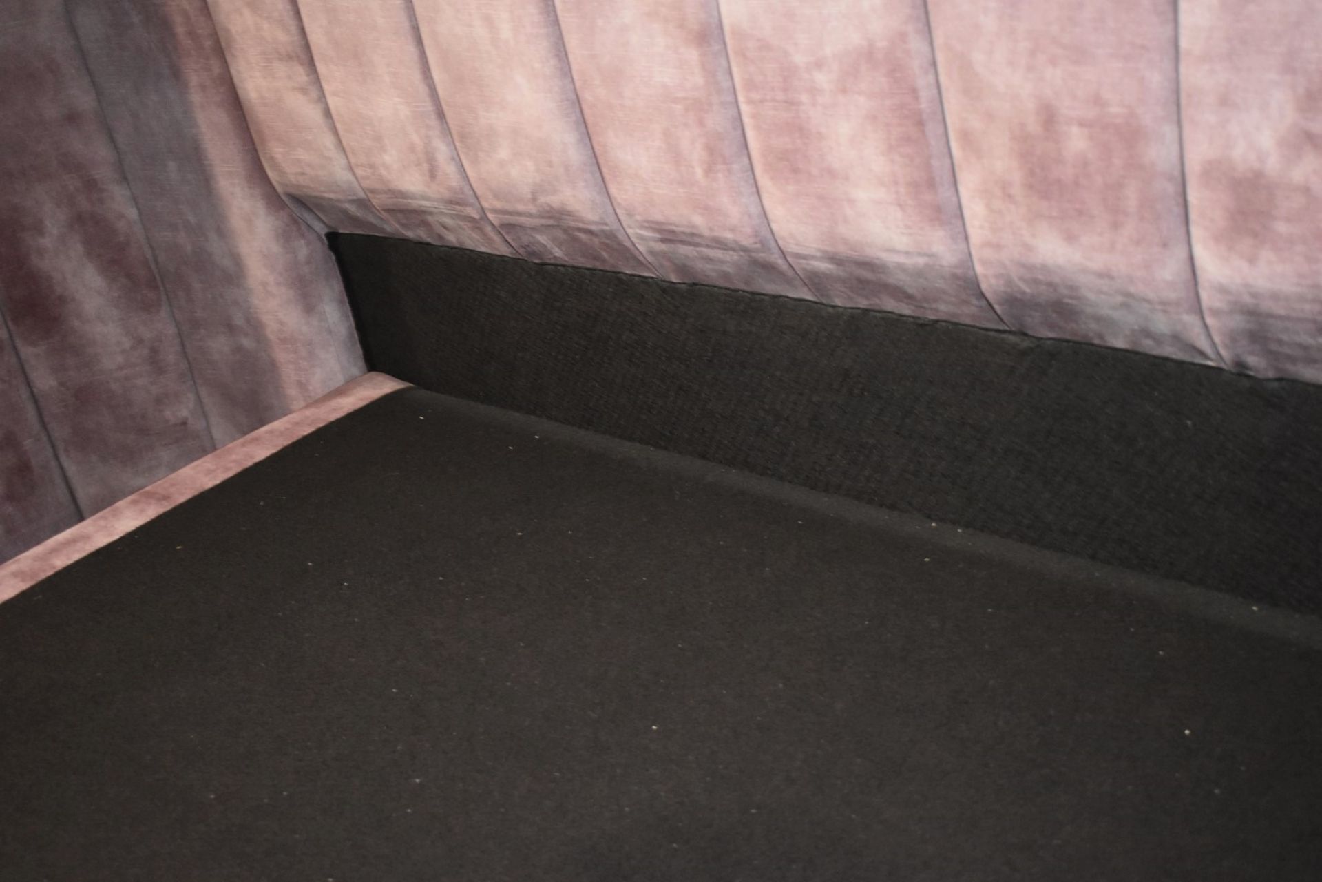 1 x Kingsize Bedframe, Richly Upholstered in a Premium Pink Chenille - Luxury Furniture Showroom - Image 5 of 5