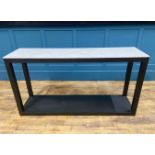 1 x Designer White Marble Topped Console Table, in Black - Recently Removed from a Luxury Furniture