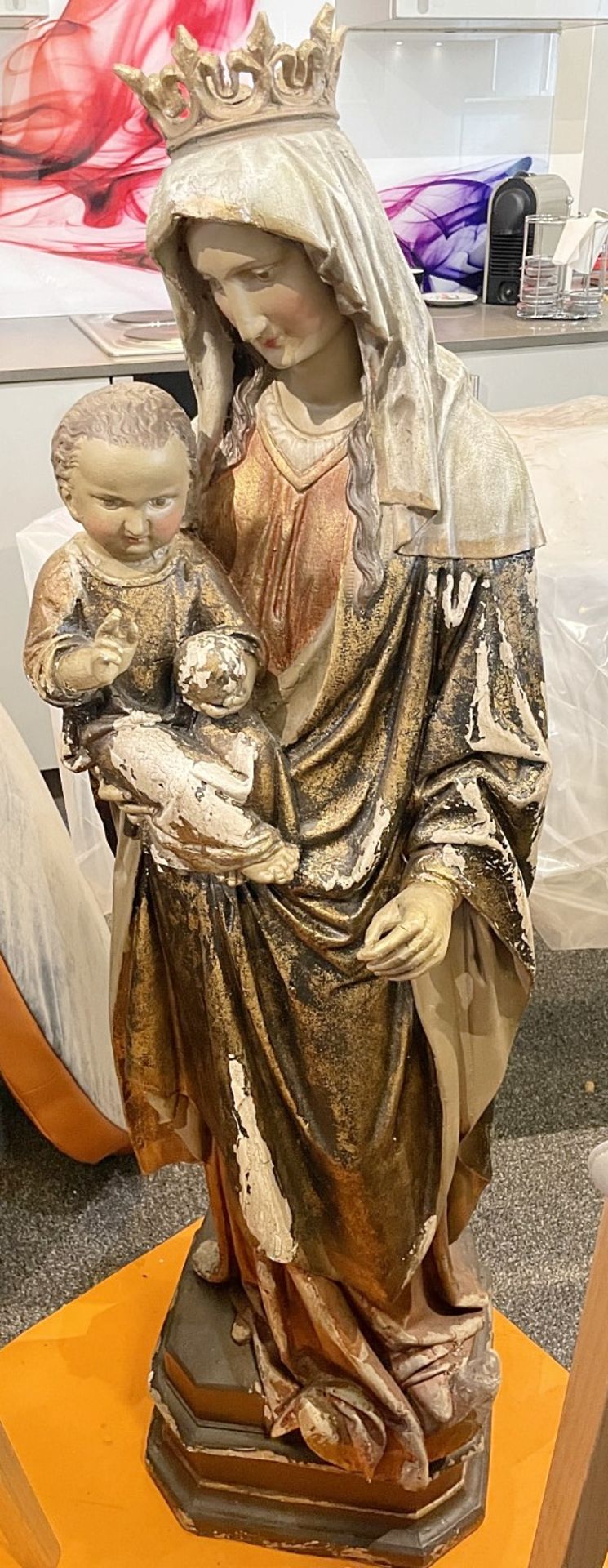 1 x Large Statue of Mary and Baby Jesus - Recently Removed from a Luxury Furniture Retailer - Ref: D