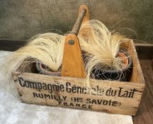 1 x Wooden Basket Crate with a Rustic French Aesthetic - Recently Removed from a Luxury Furniture Re