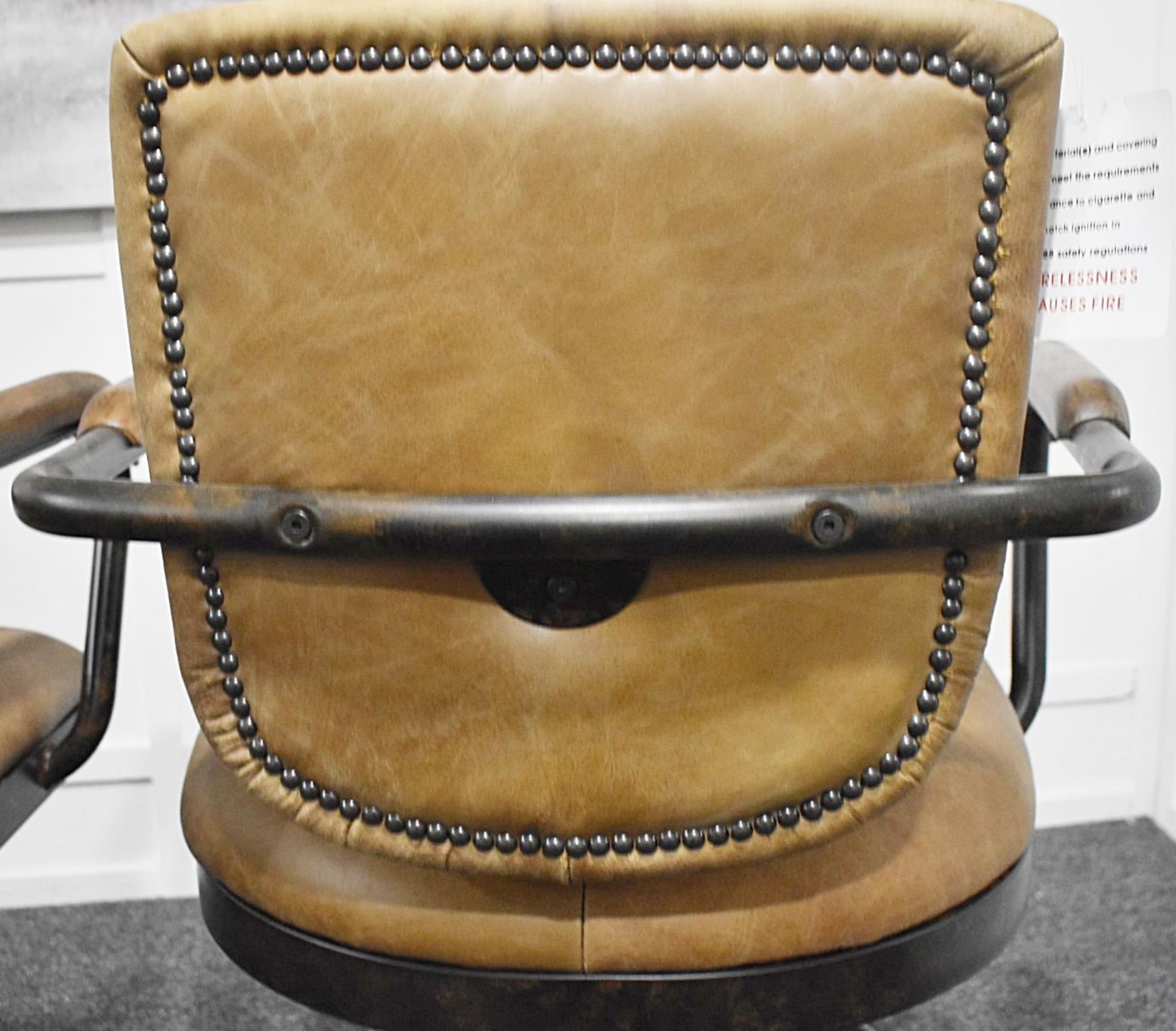 1 x Industrial-style Genuine Leather Upholstered Swivel Desk Chair - Original RRP £629.00 - Recently - Image 8 of 9