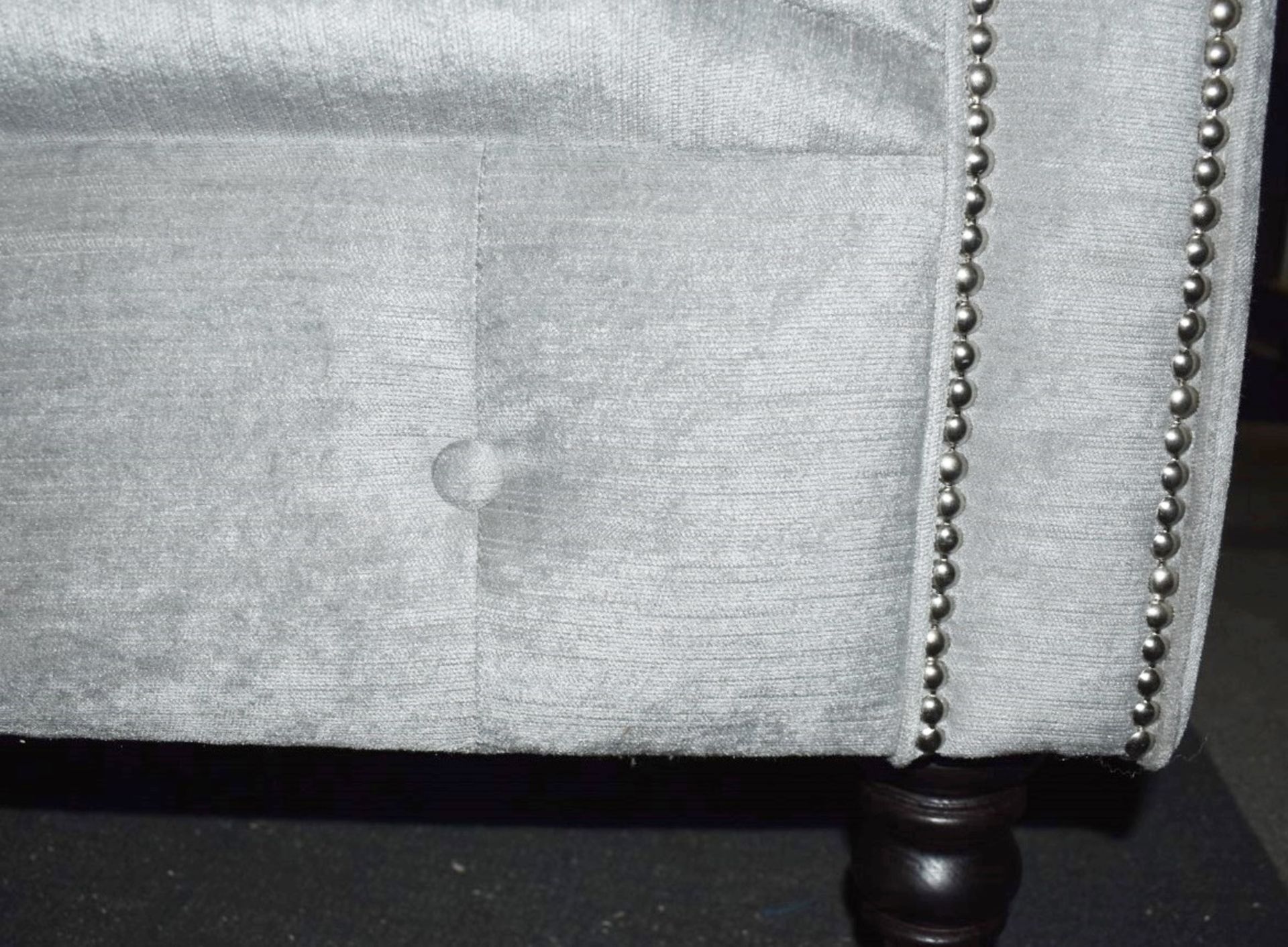 1 x Chesterfield-style Velvet Upholstered Sofa, on Castors, 2.2-Metres Wide  - Luxury Furniture - Image 10 of 14