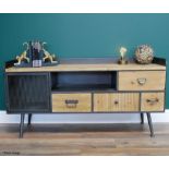 1 x Dutch Import Retro Industrial-Style Sideboard With 4-Drawer Storage - Original Price £430.00