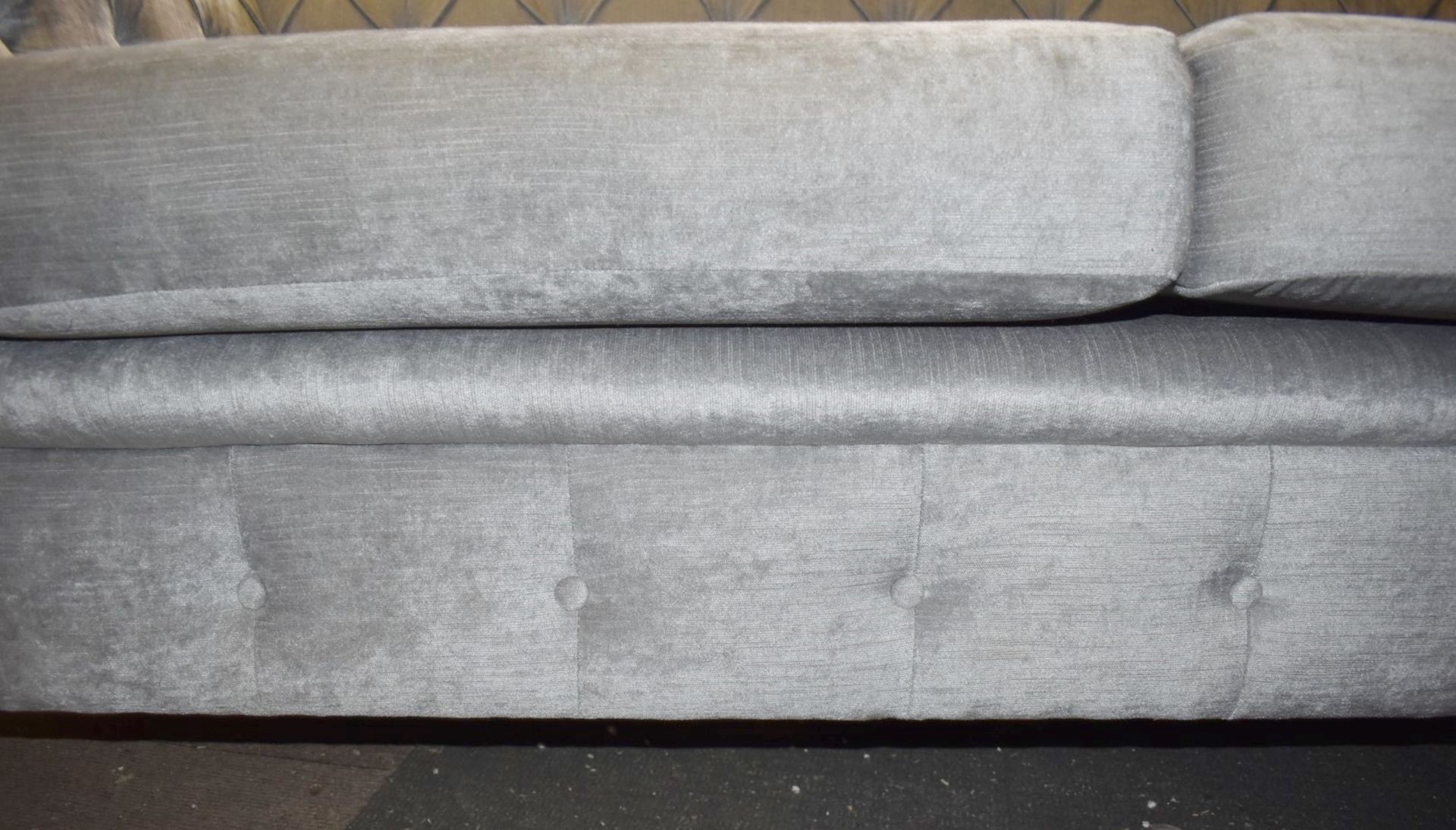 1 x Chesterfield-style Velvet Upholstered Sofa, on Castors, 2.2-Metres Wide  - Luxury Furniture - Image 11 of 14