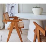 Set of 4 x RESIDENCE Teak Rattan Wooden Dining Chairs with Arms - Original Price £1,200