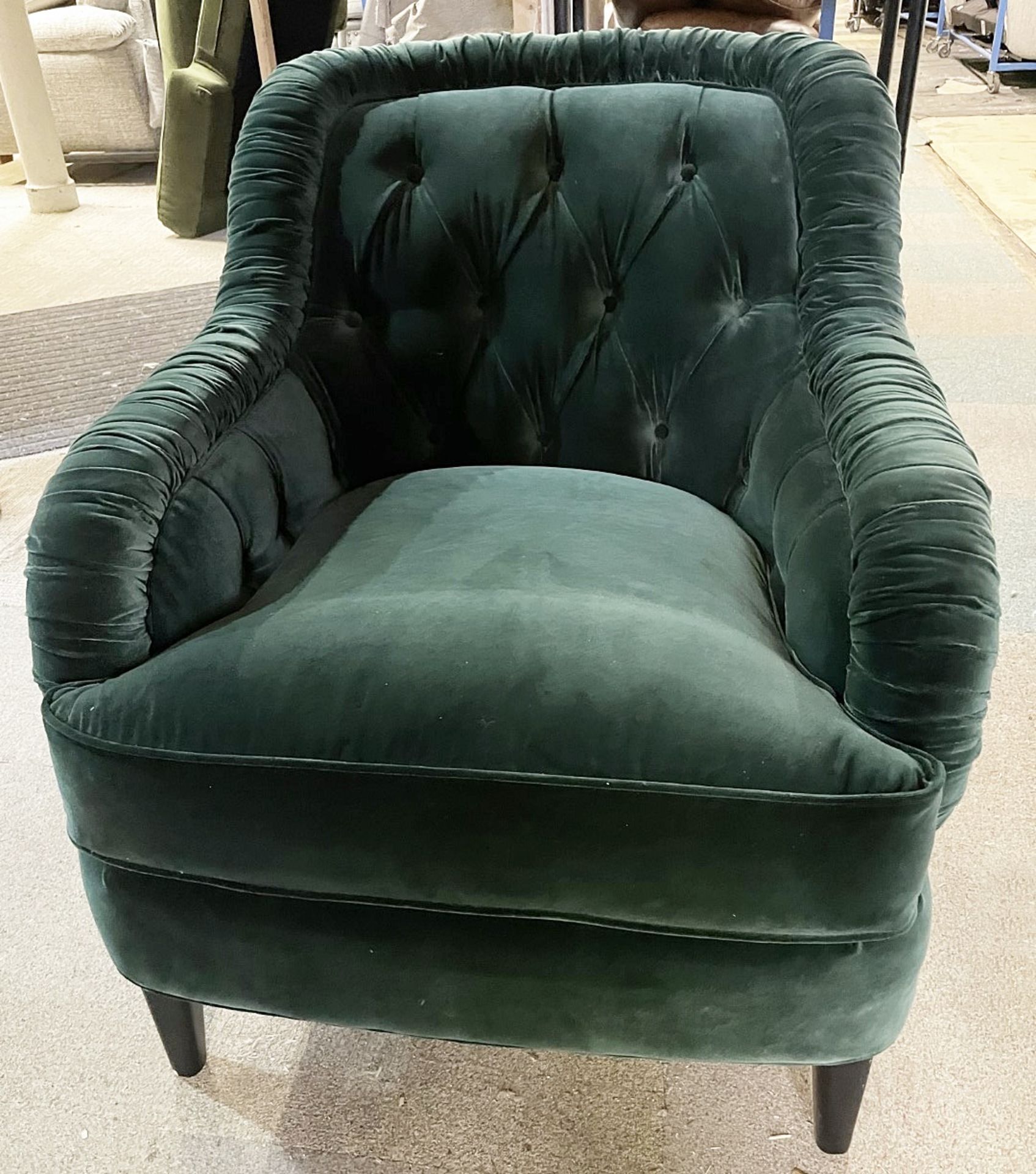 1 x Sumptuous Luxury Deep Green Velvet Upholstered Armchair - Original RRP £1,495 - Image 5 of 7