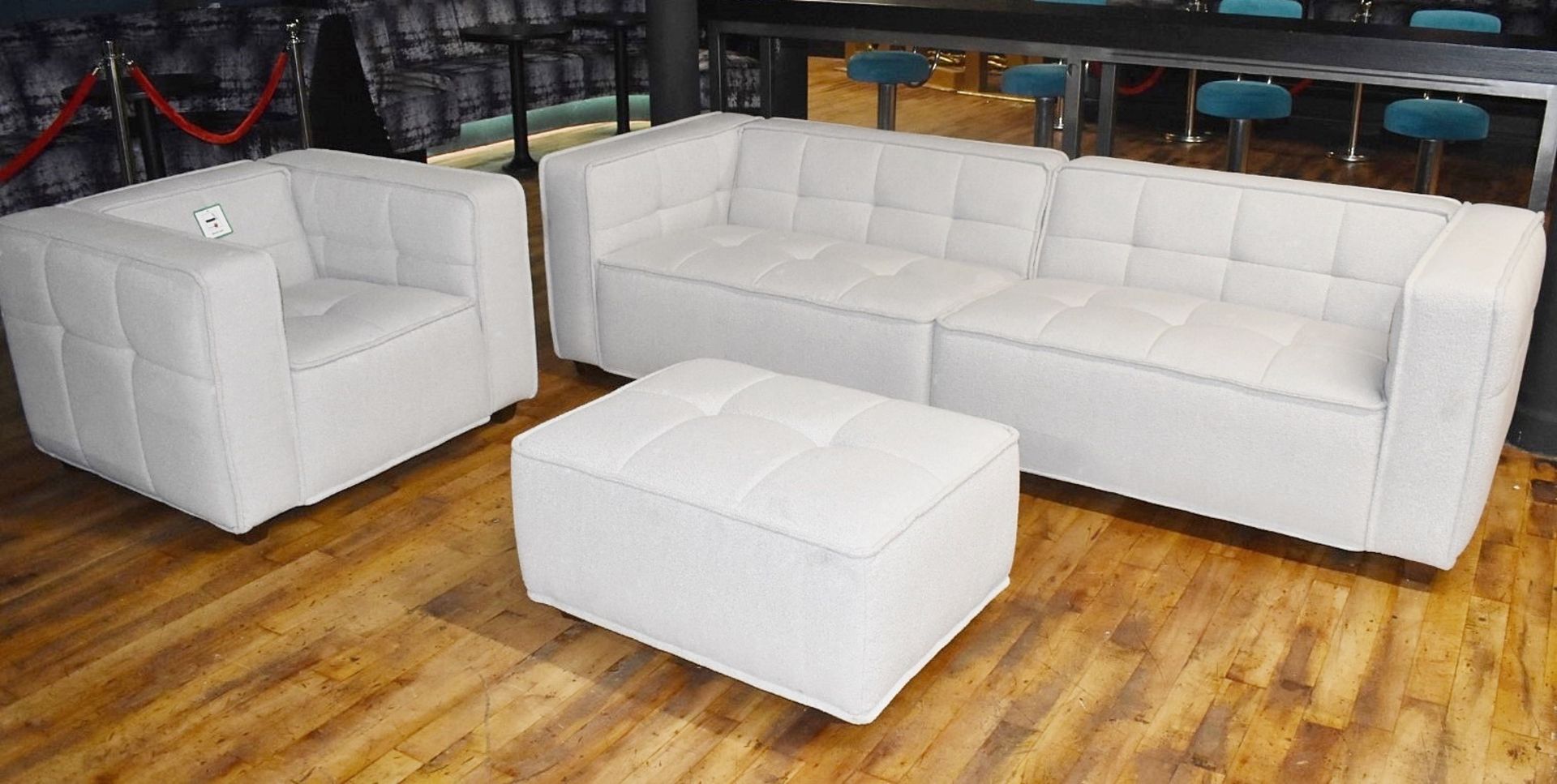 3-Piece Sofa Set, Upholstered with a Premium Upholstery in a Neutral Tone