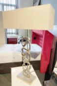 1 x Designer Brand Table Lamp with Sculptural Base and Neutral Coloured Shade - Original Price £232.