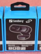 1 x Sandberg USB Full HD 1080p Webcams With Microphone - RRP £35.00