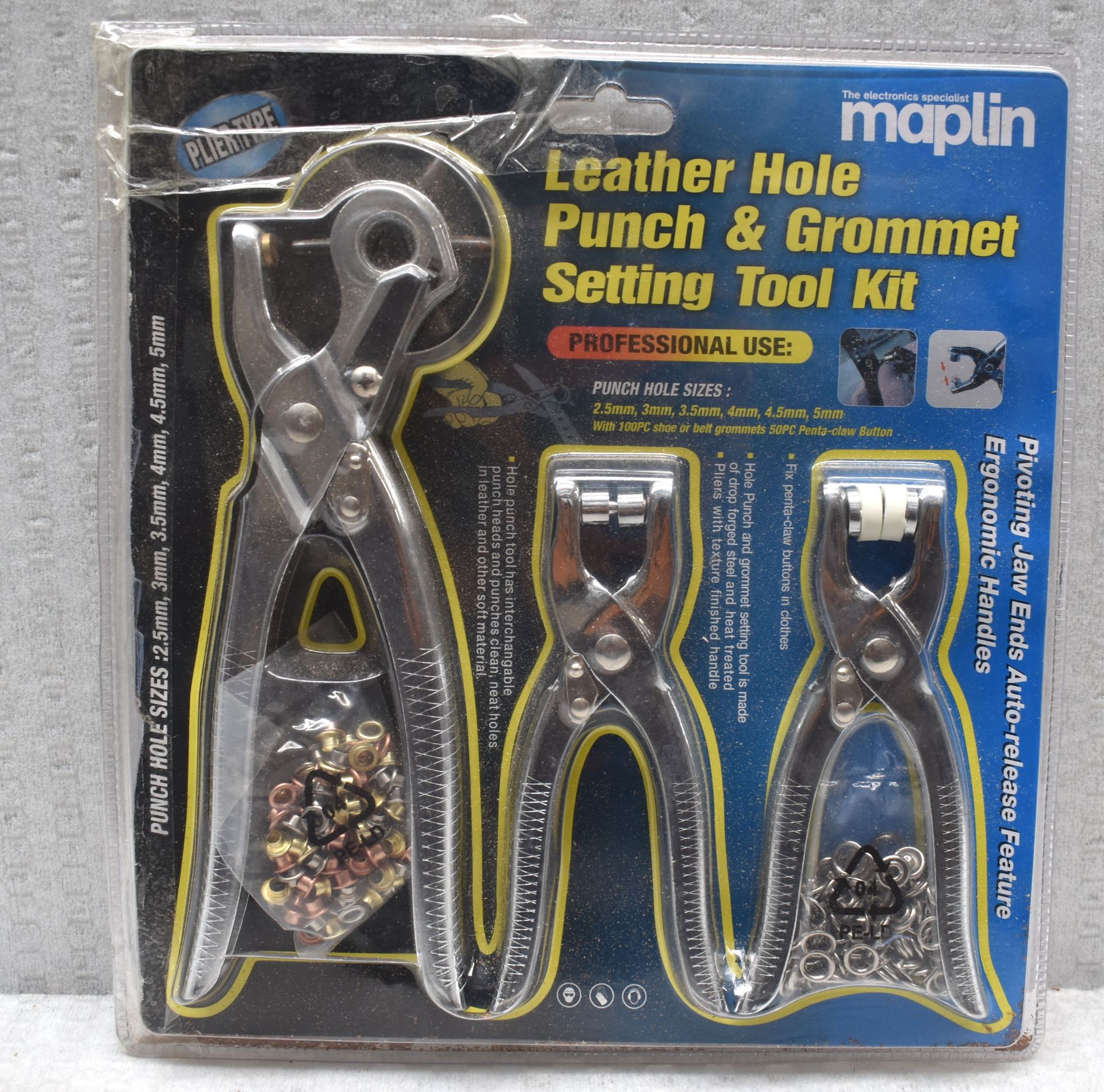 1 x MAPLIN Leather Hole Punch & Grommet Setting Tool Kit - Ref: K250 - CL905 - Location: Altrincham