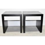Pair of FENDI Modern Designer Wooden Bedside Cabinets Featuring Suede-style Lined 1-Drawer Storage