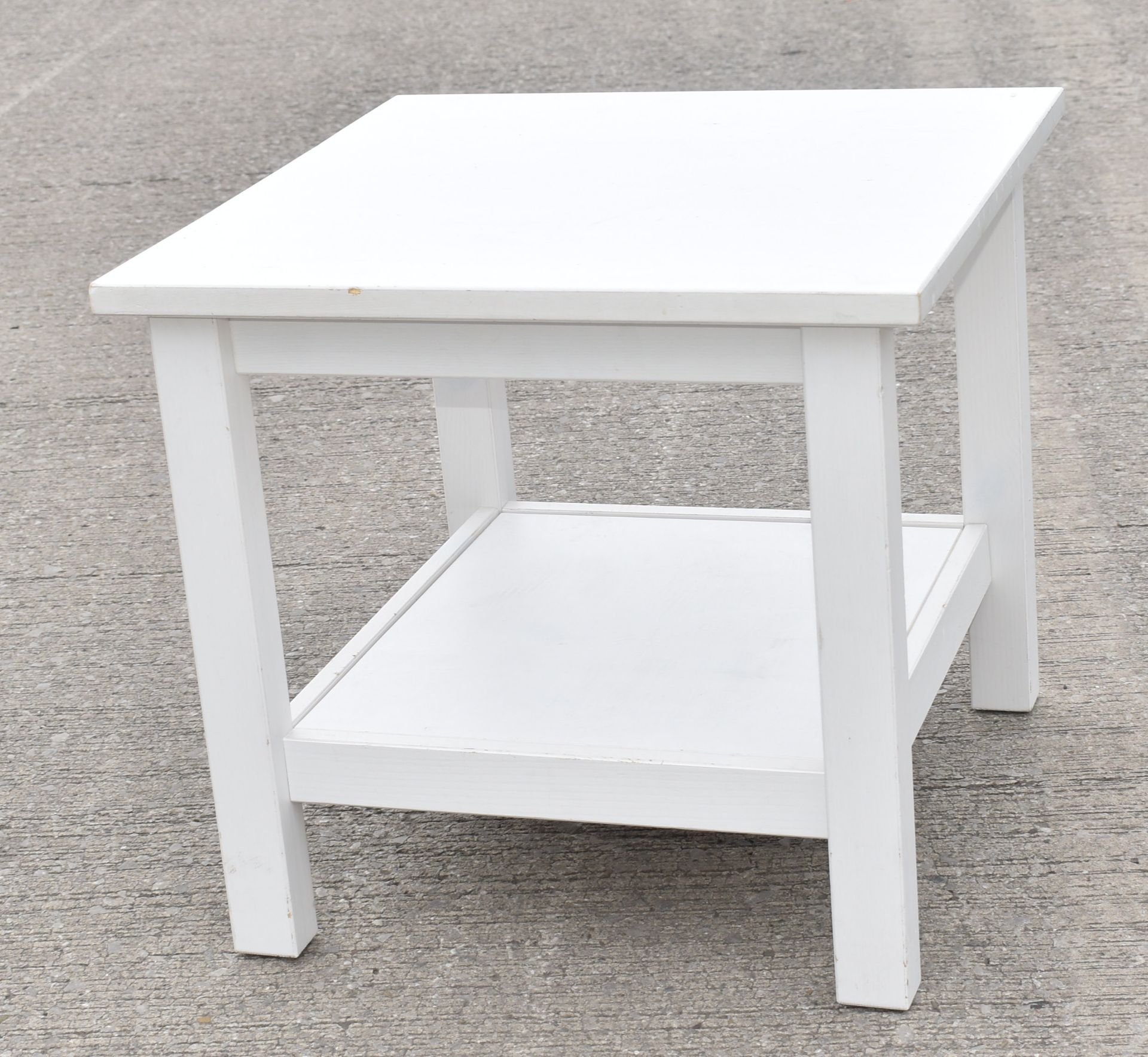 1 x White Square Wooden Table - 56x56x51cm - Ref: K289 - CL905 - Location: Altrincham WA14*Stock - Image 2 of 9