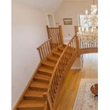 1 x Bespoke Stately 13-Step Curved Wooden Staircase