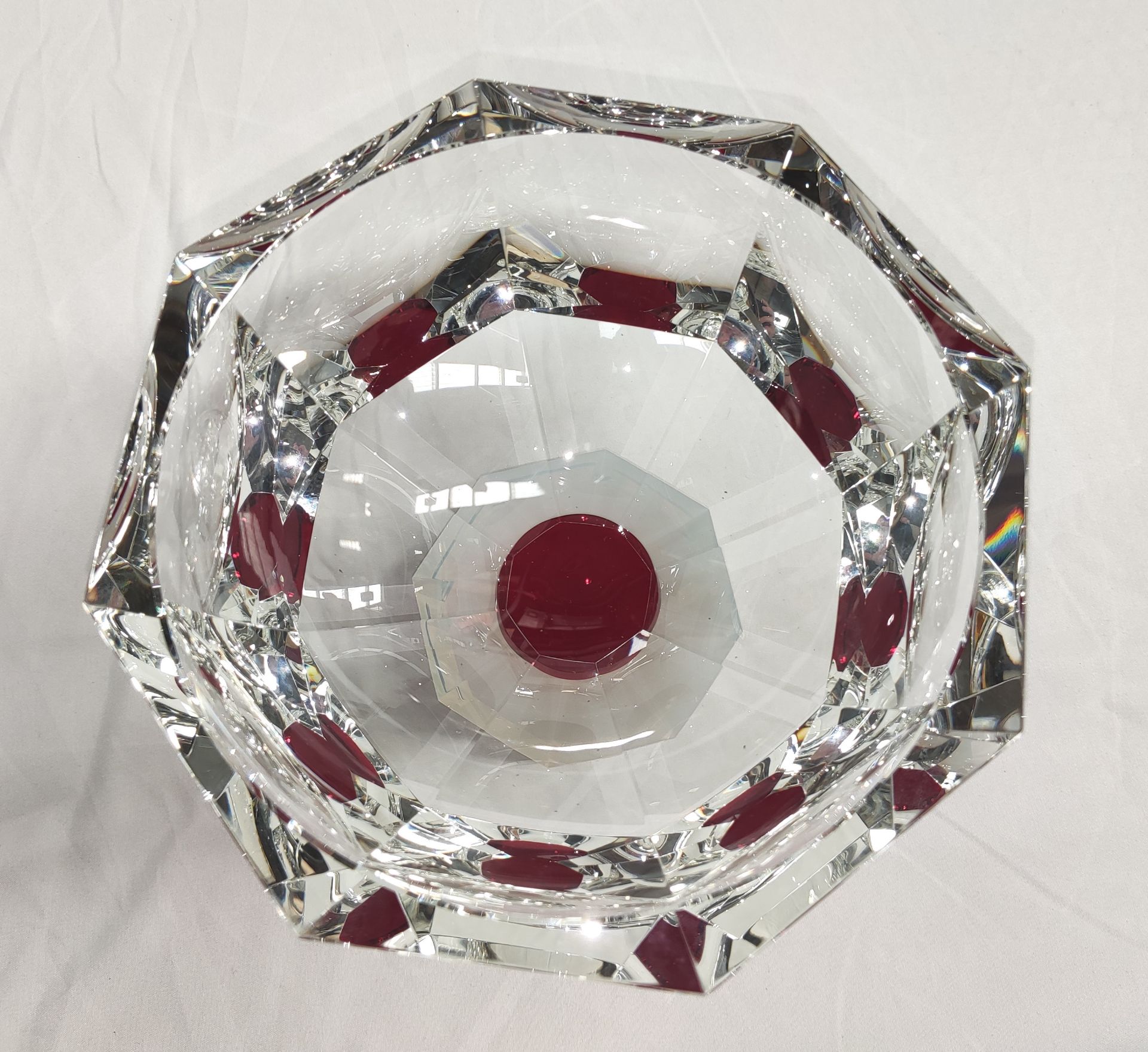 1 x REFLECTIONS COPENHAGEN Halifax Hand-Cut Crystal Glass Bowl In Clear/Milk/Plum - Original RRP £ - Image 20 of 21