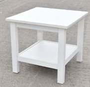 1 x White Square Wooden Table - 56x56x51cm - Ref: K289 - CL905 - Location: Altrincham WA14*Stock