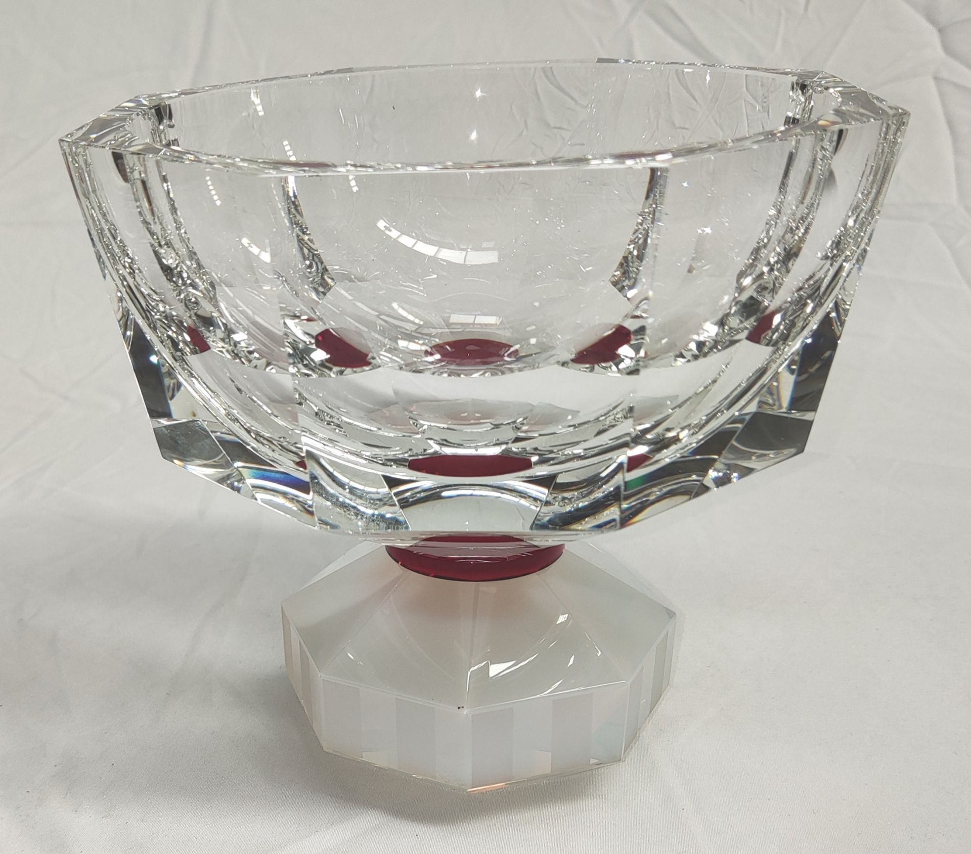 1 x REFLECTIONS COPENHAGEN Halifax Hand-Cut Crystal Glass Bowl In Clear/Milk/Plum - Original RRP £ - Image 7 of 21