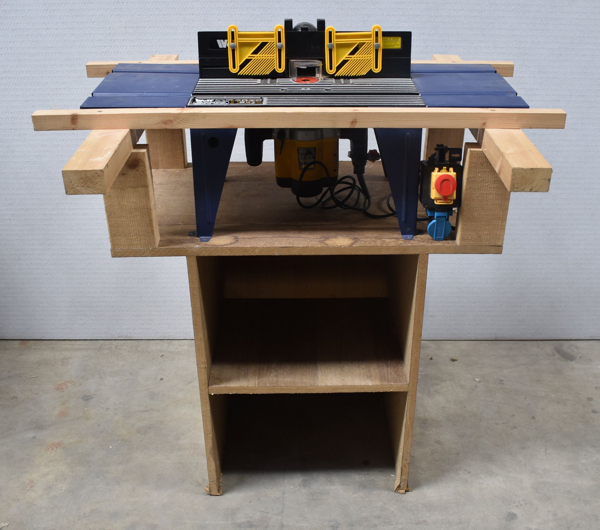 Wolf Router Table and 1200W Wolf Router on Handmade Wooden Workbench - 100(w) x 82(d) x 99(h) cm - - Image 2 of 19