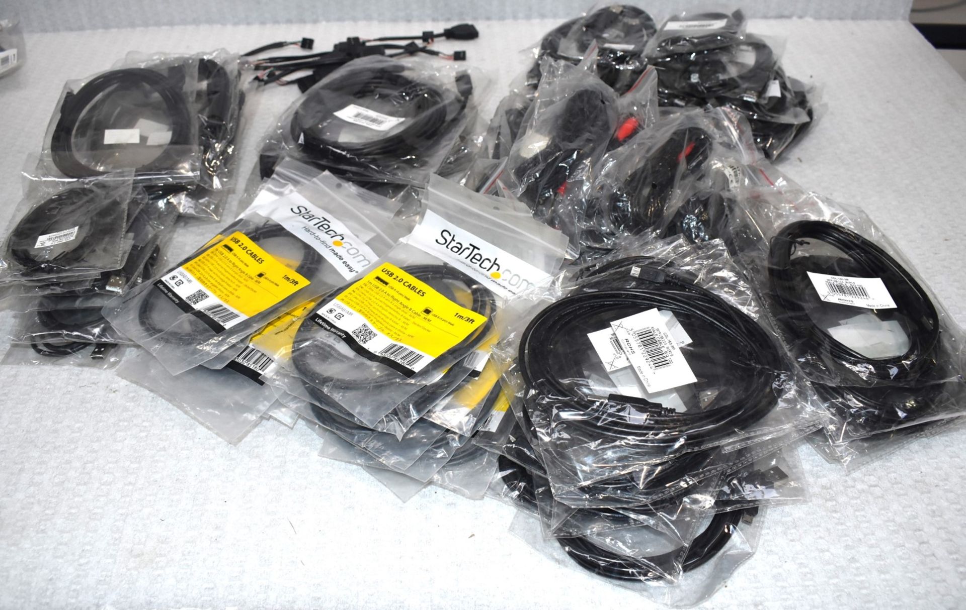 90 x Assorted Cables Including Various USB Connection Leads - New in Packets - Image 2 of 21