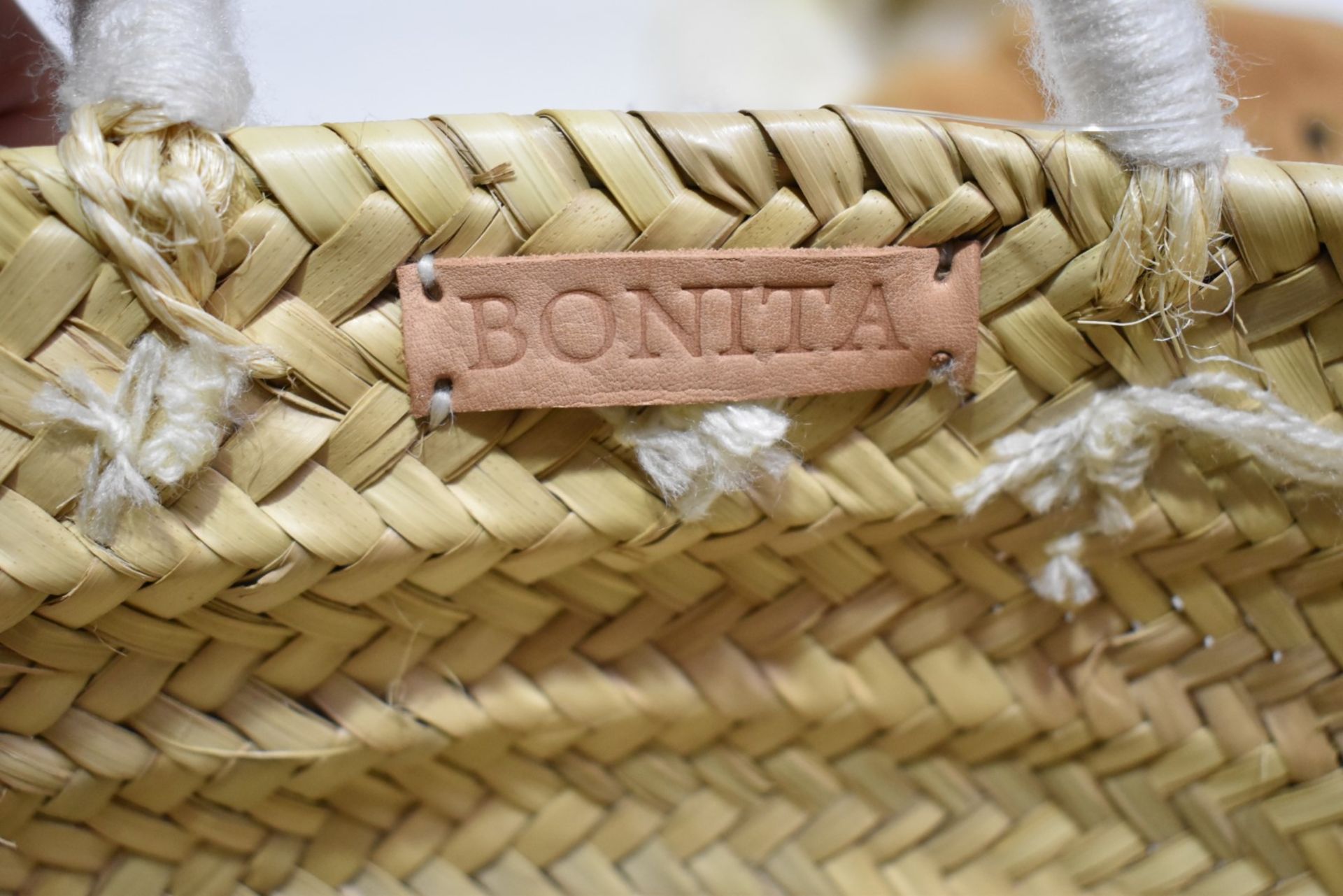 1 x BONITA Large Straw Summer Pom-Pom Basket Bag - Original Price £89.95 - Image 3 of 4