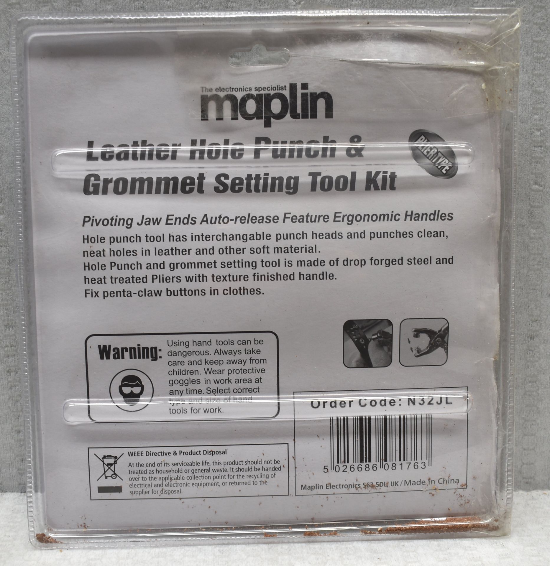 1 x MAPLIN Leather Hole Punch & Grommet Setting Tool Kit - Ref: K250 - CL905 - Location: Altrincham - Bild 6 aus 7