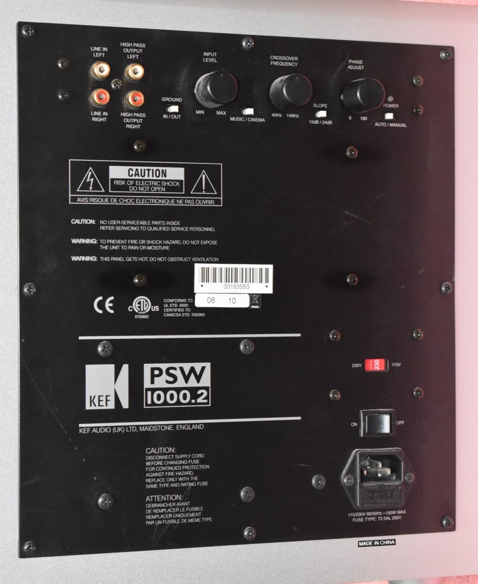 1 x KEF PSW 1000.2 Powered Subwoofer - Image 2 of 4