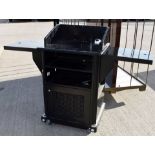 1 x Portable Mobile Sale Till Store Retail Counter Unit In Black, With Fold-out Sides