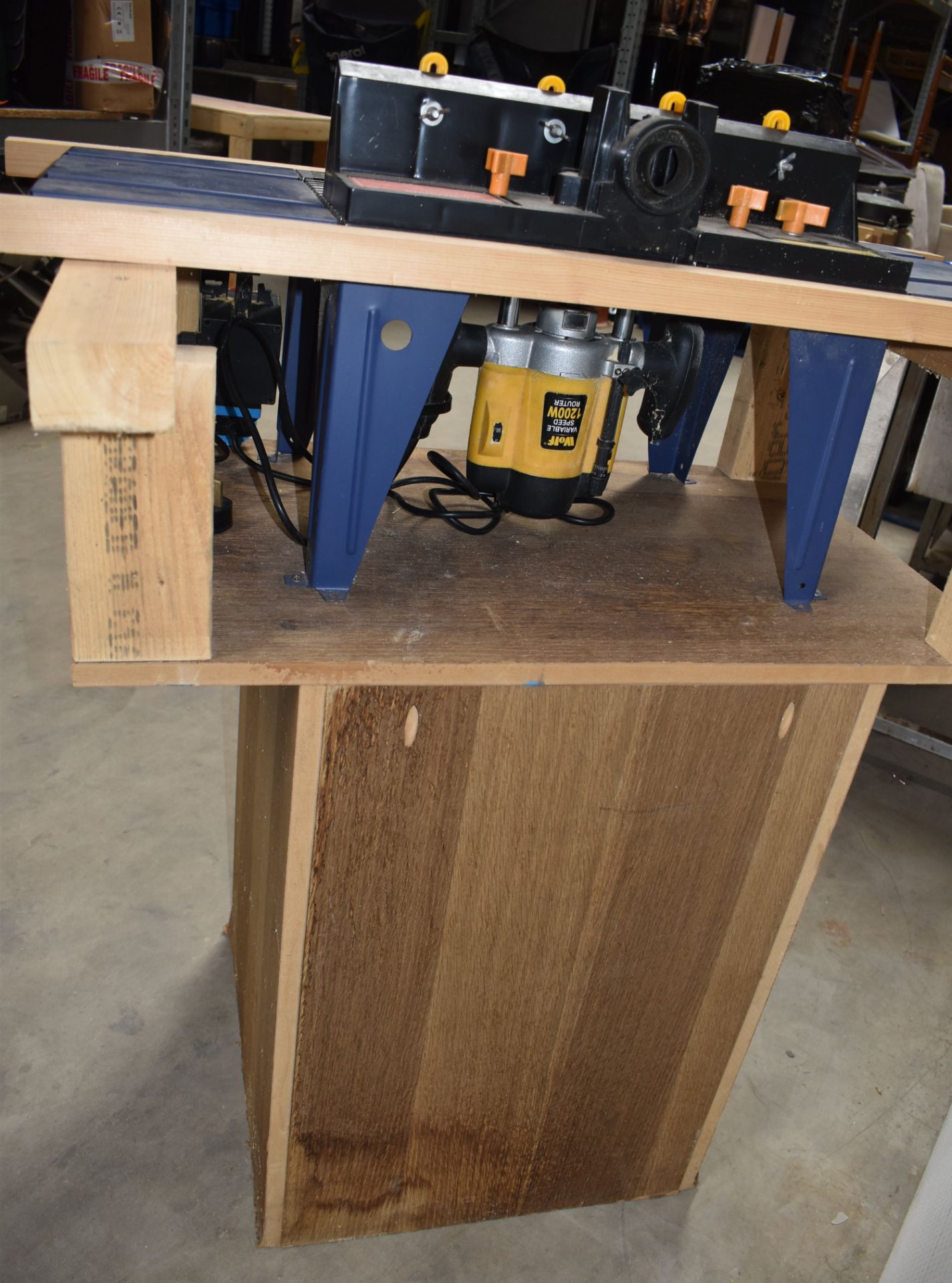 Wolf Router Table and 1200W Wolf Router on Handmade Wooden Workbench - 100(w) x 82(d) x 99(h) cm - - Image 13 of 19