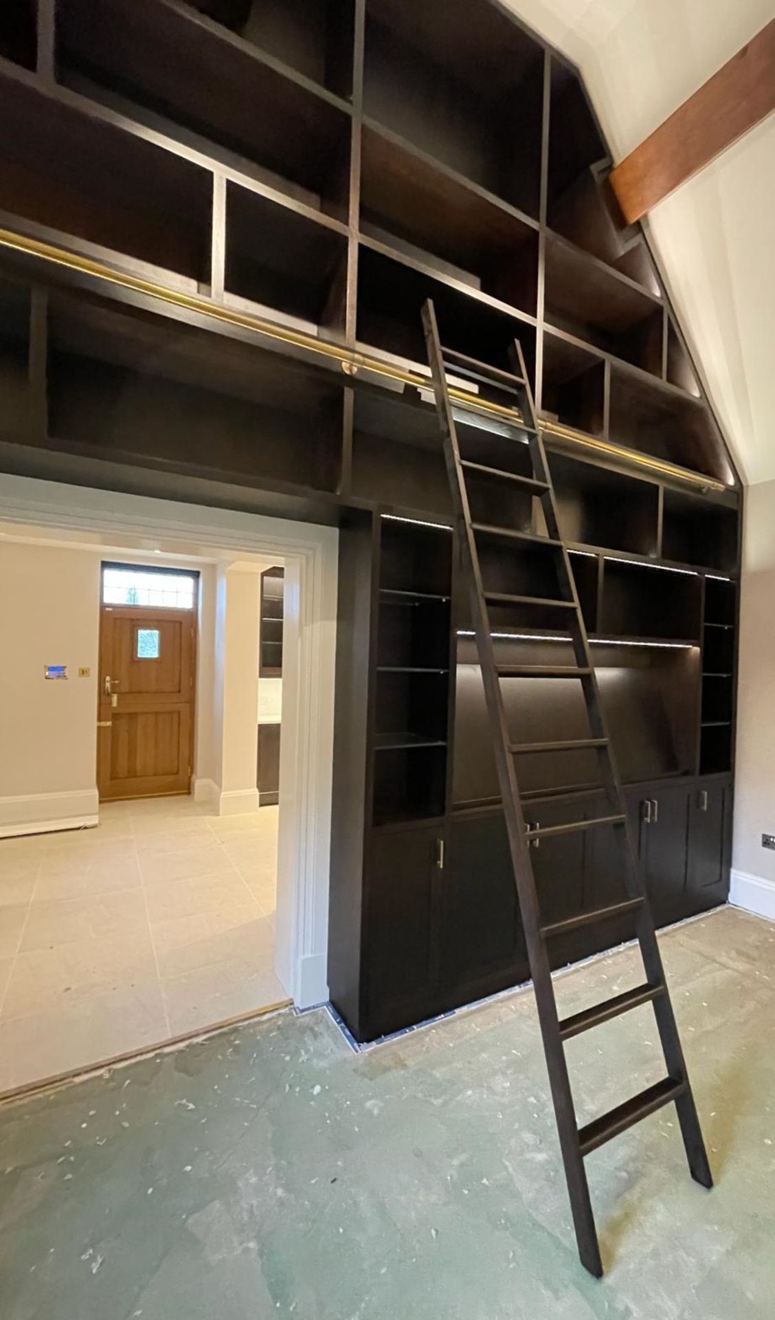 1 x Bespoke 4.7-Metre Wide Fitted Luxury Home Library Solid Wood Bookcase Wall Storage - Image 5 of 23