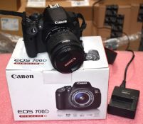 1 x Canon EOS 700D Digital DSLR Camera - Includes The Original Box, Charger and Two Batteries