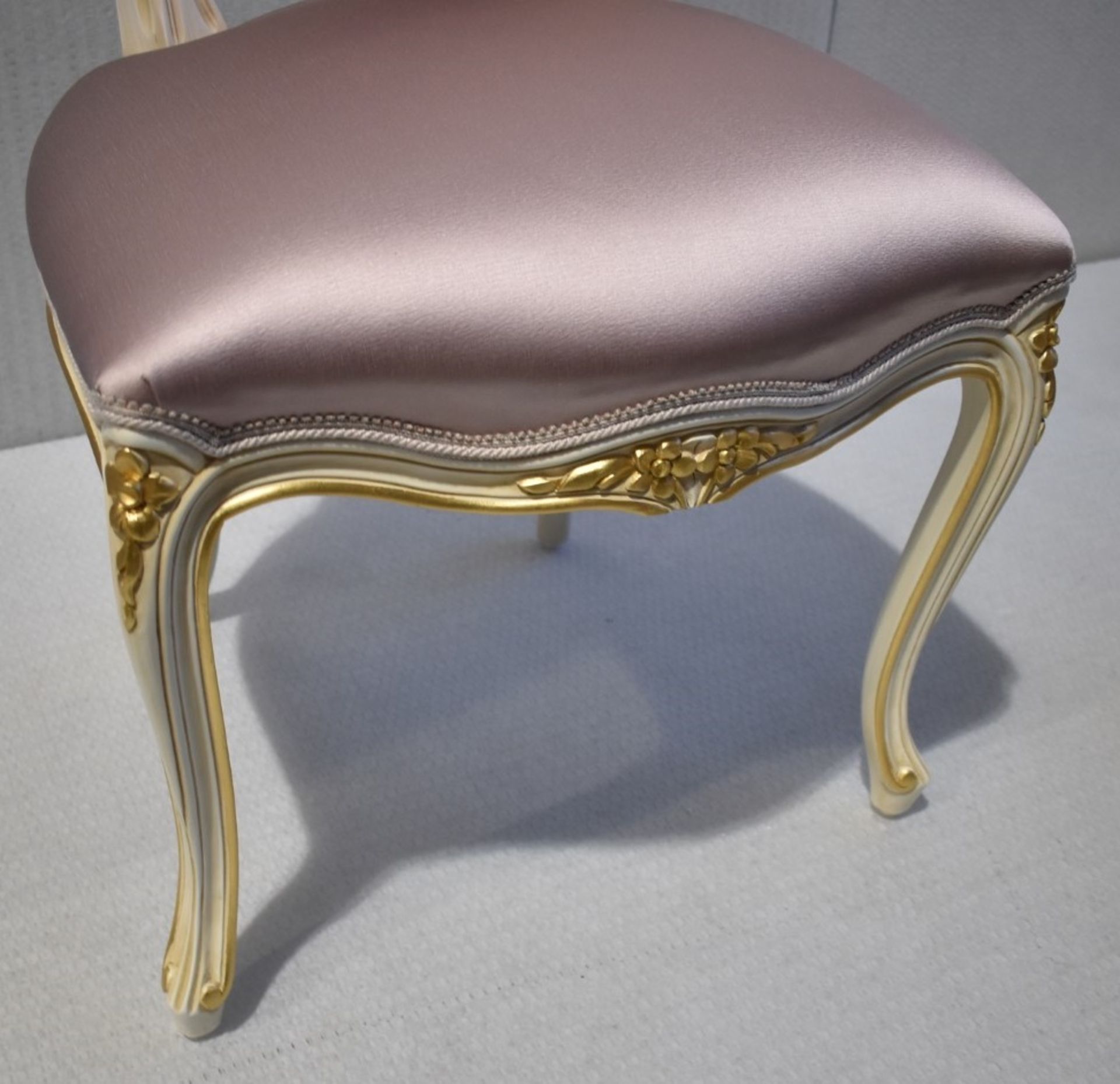 Set of 6 x ANGELO CAPPELLINI 'Timeless' Baroque-style Carved Dining Chairs, Upholstered in Pink Silk - Image 7 of 15