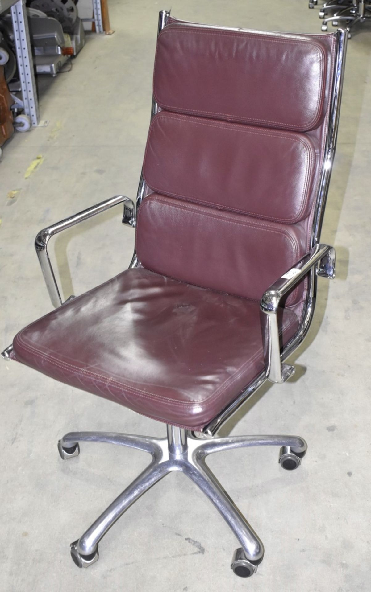 1 x LUXY Leather Upholstered Soft Pad Office Swivel Chair, Dark Brown - RRP £1,600 - Image 6 of 6