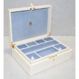 1 x ASPINAL OF LONDON Embossed Luxury Leather Jewellery Box, in Cream - Original Price 695.00 -