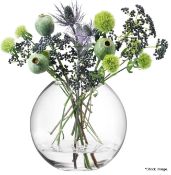1 x LSA 'Globe' Luxury Mouthblown Glass Spherical Flower Vase, 24cm - Original Price £50.00 - Boxed