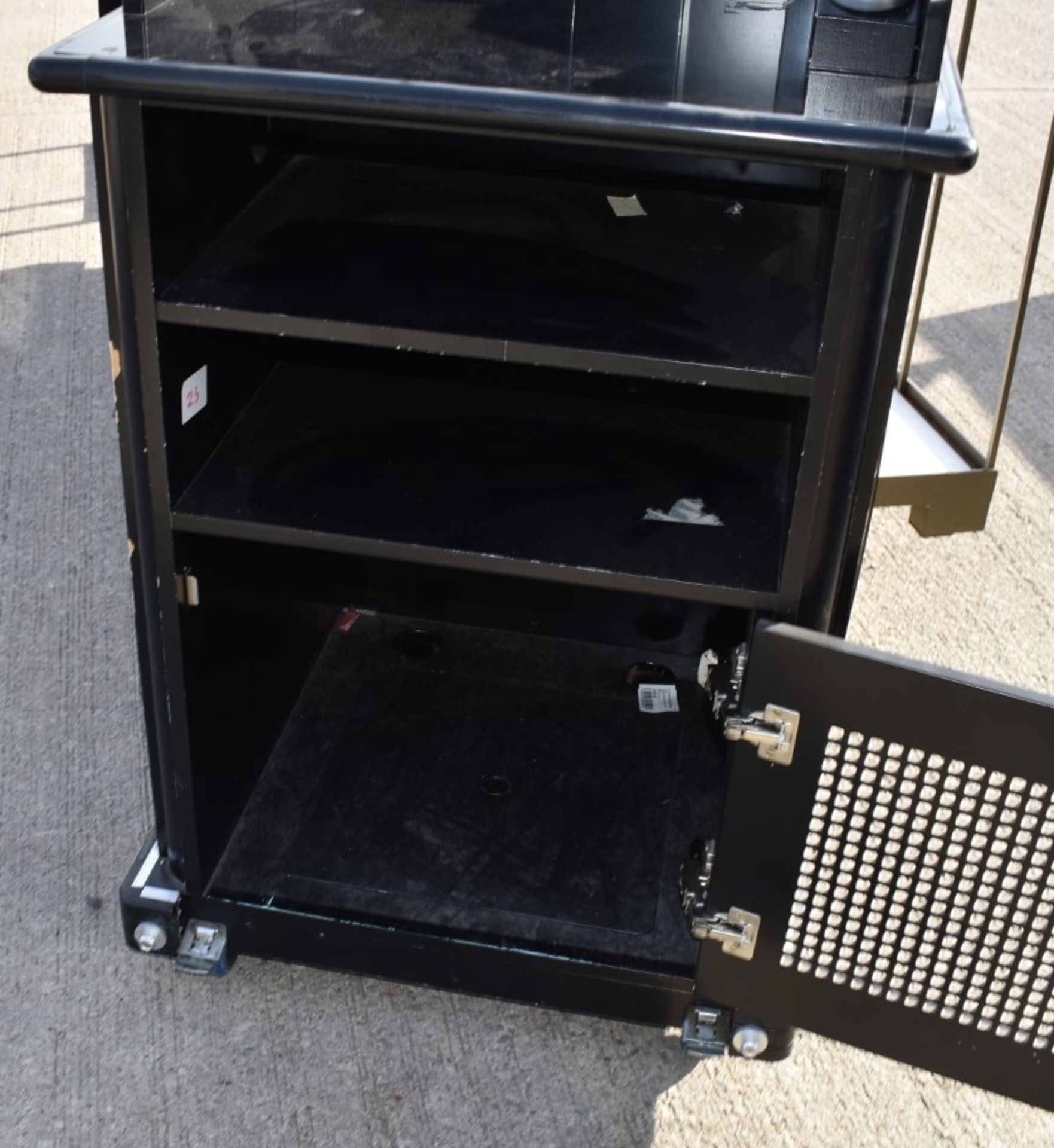 1 x Portable Mobile Sale Till Store Retail Counter Unit In Black, With Fold-out Sides - Image 3 of 4