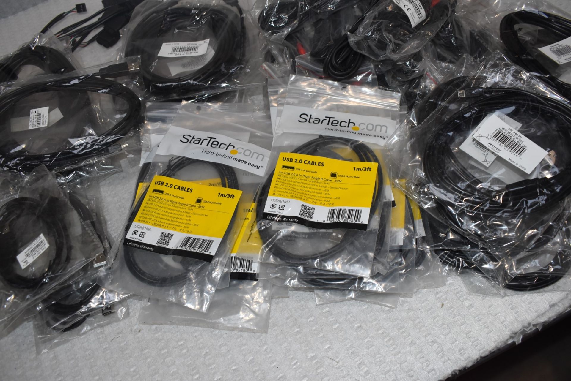 90 x Assorted Cables Including Various USB Connection Leads - New in Packets - Image 20 of 21