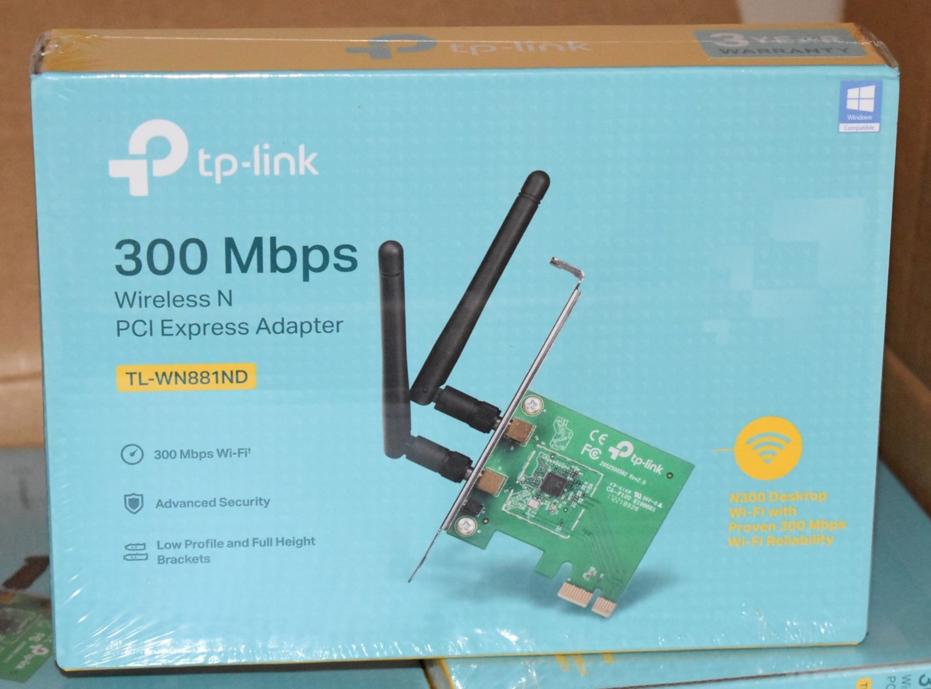4 x TP Link 300Mbps Wireless N PCI Express Adapters - TL-WN881ND - New Sealed Stock - Image 5 of 6